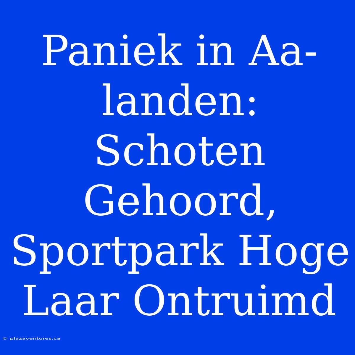 Paniek In Aa-landen: Schoten Gehoord, Sportpark Hoge Laar Ontruimd