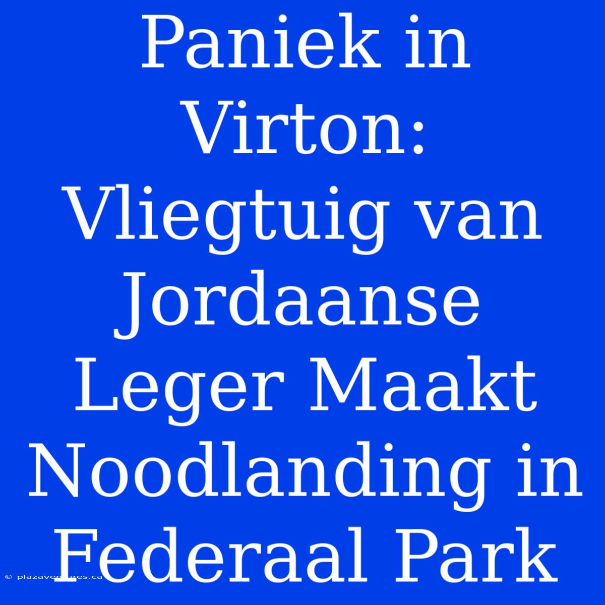 Paniek In Virton: Vliegtuig Van Jordaanse Leger Maakt Noodlanding In Federaal Park