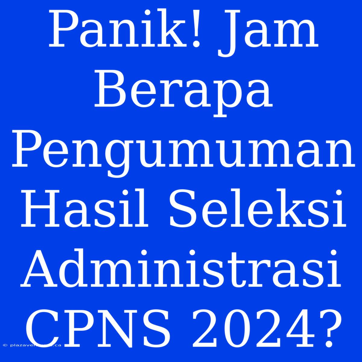 Panik! Jam Berapa Pengumuman Hasil Seleksi Administrasi CPNS 2024?