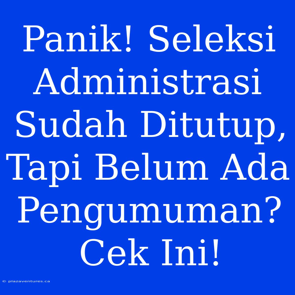 Panik! Seleksi Administrasi Sudah Ditutup, Tapi Belum Ada Pengumuman? Cek Ini!