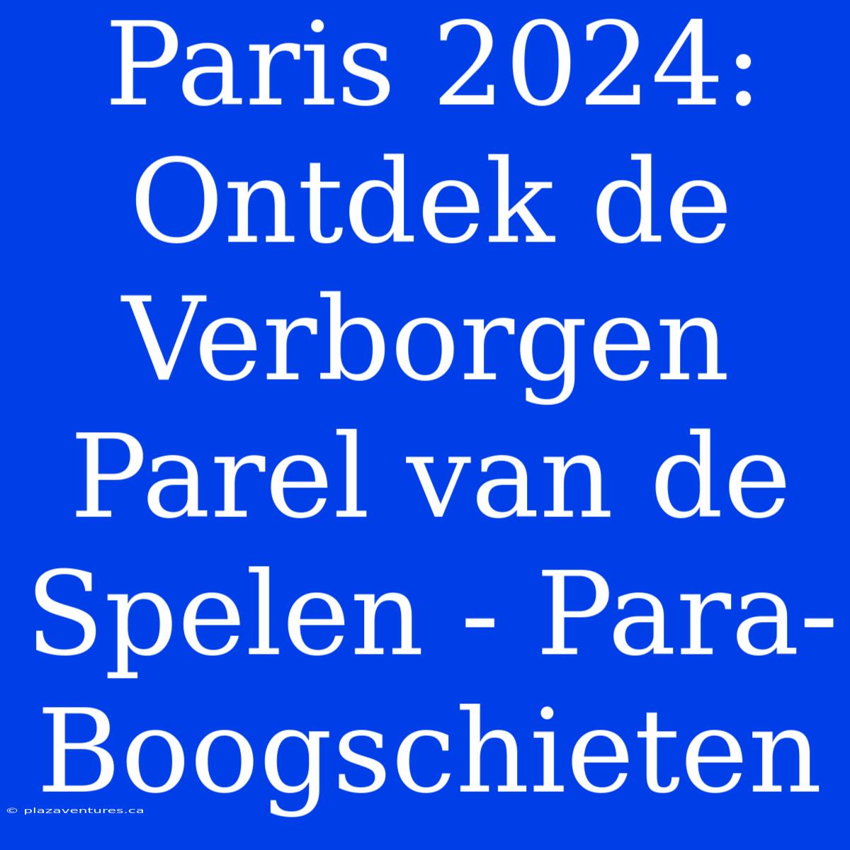 Paris 2024: Ontdek De Verborgen Parel Van De Spelen - Para-Boogschieten