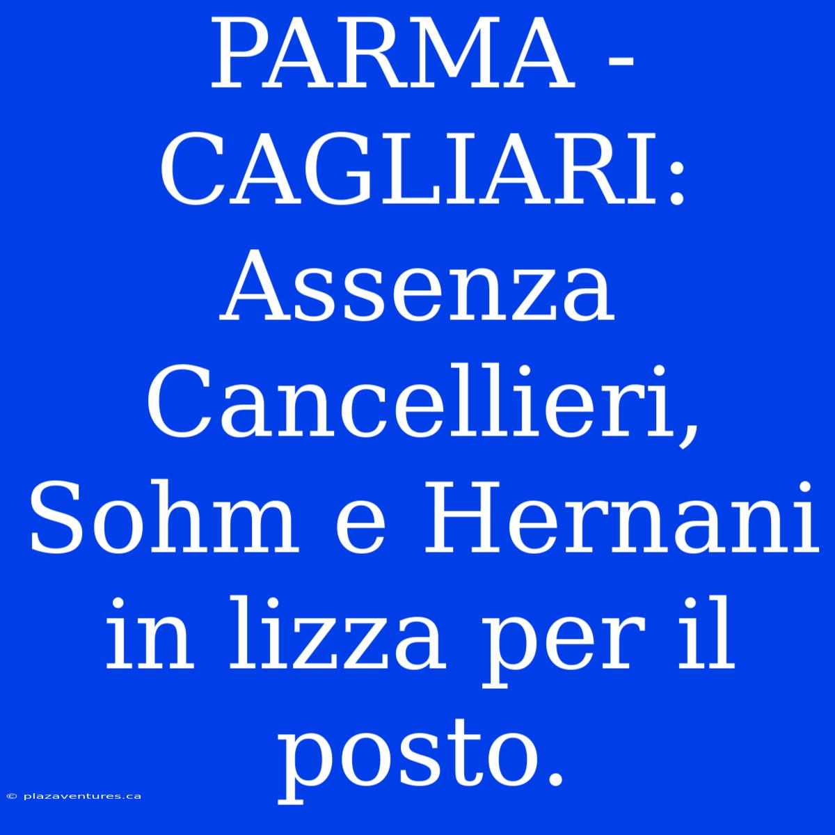 PARMA - CAGLIARI: Assenza Cancellieri, Sohm E Hernani In Lizza Per Il Posto.