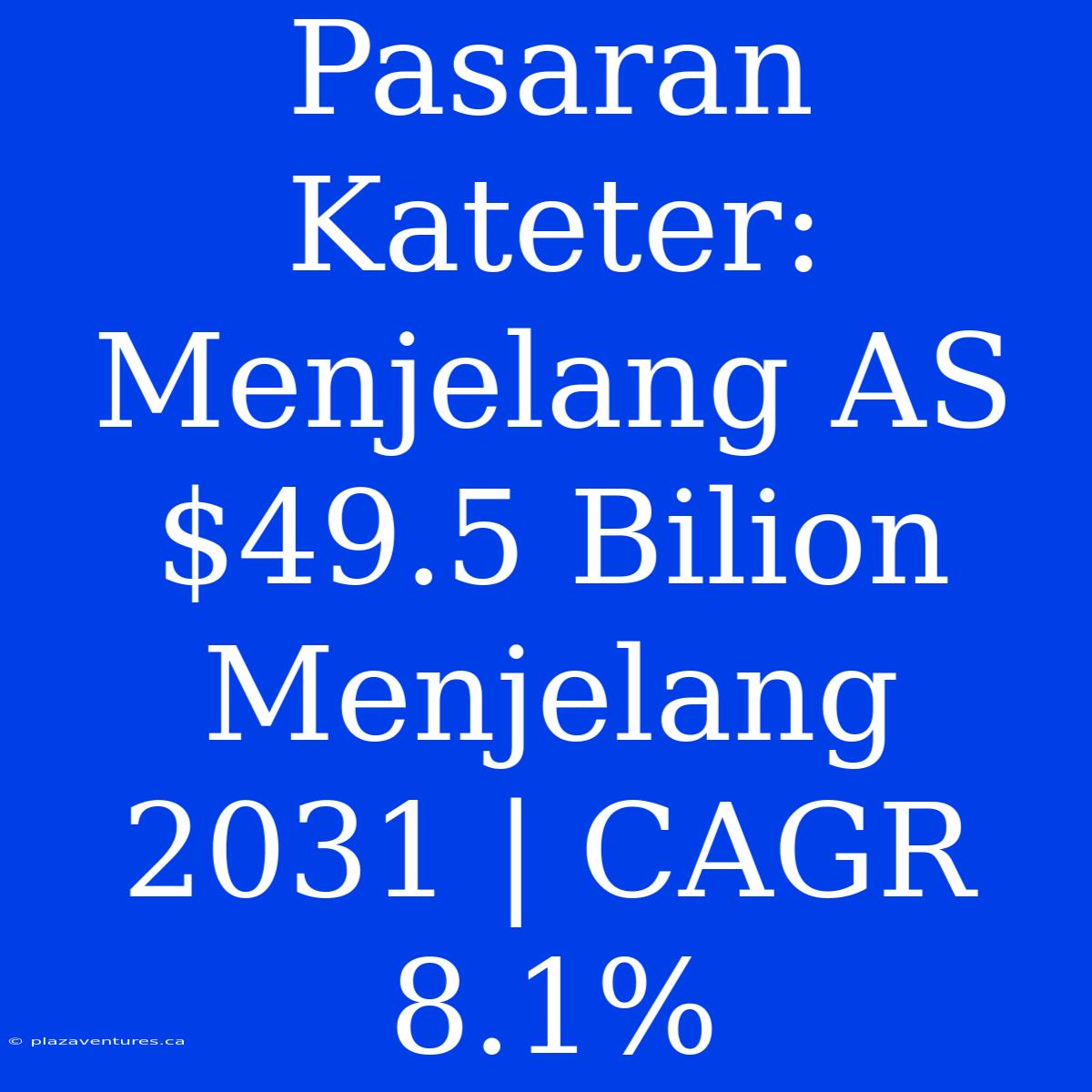 Pasaran Kateter: Menjelang AS$49.5 Bilion Menjelang 2031 | CAGR 8.1%