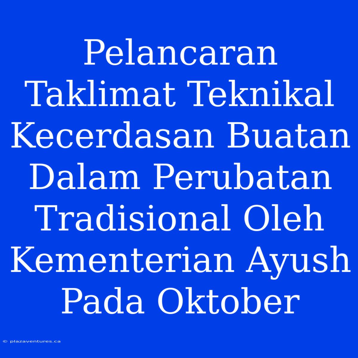 Pelancaran Taklimat Teknikal Kecerdasan Buatan Dalam Perubatan Tradisional Oleh Kementerian Ayush Pada Oktober