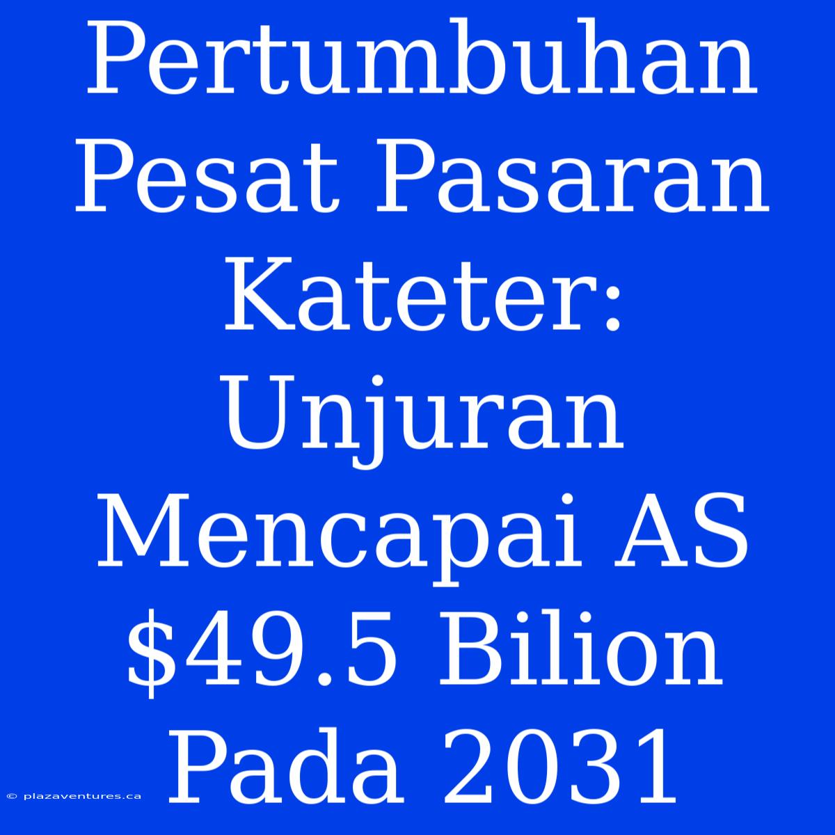 Pertumbuhan Pesat Pasaran Kateter: Unjuran Mencapai AS$49.5 Bilion Pada 2031