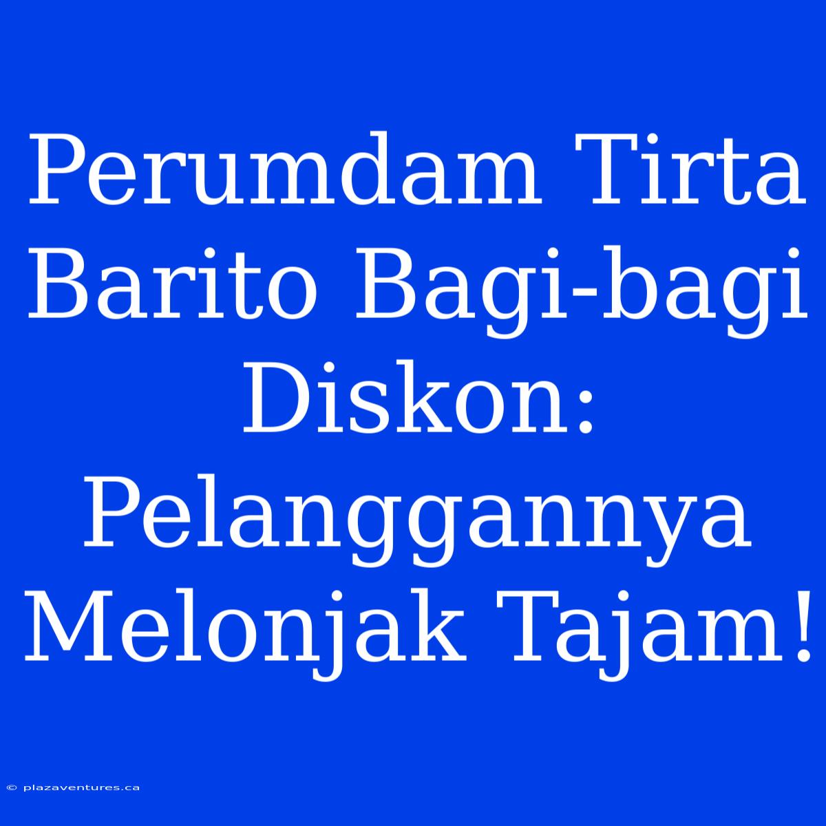 Perumdam Tirta Barito Bagi-bagi Diskon: Pelanggannya Melonjak Tajam!