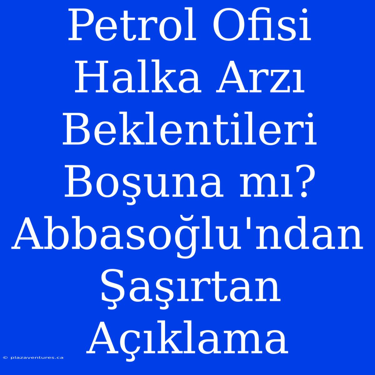 Petrol Ofisi Halka Arzı Beklentileri Boşuna Mı? Abbasoğlu'ndan Şaşırtan Açıklama