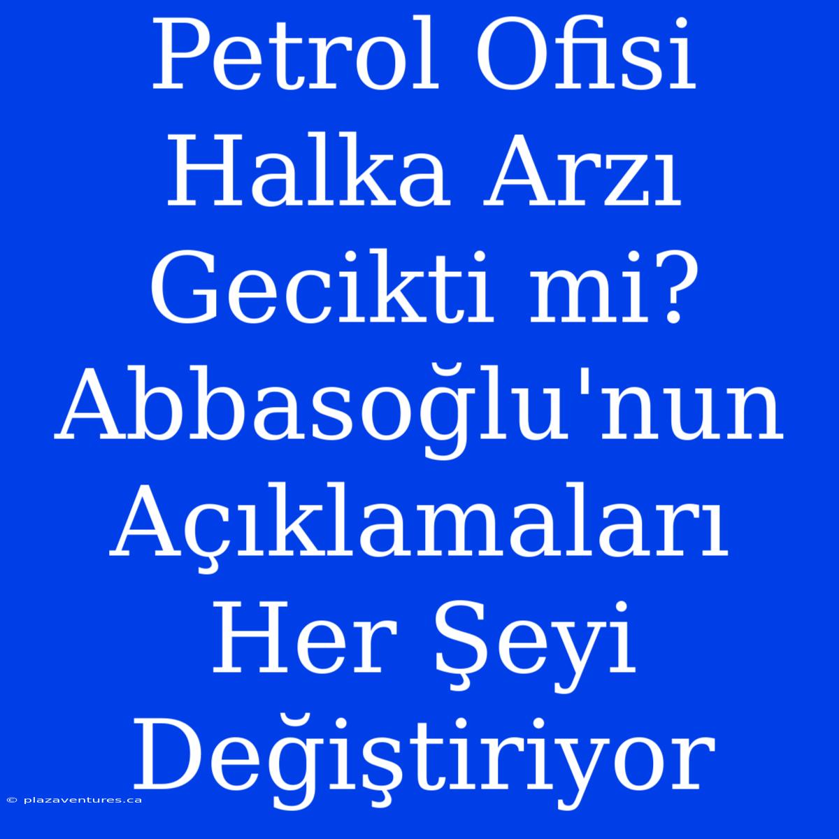 Petrol Ofisi Halka Arzı Gecikti Mi? Abbasoğlu'nun Açıklamaları Her Şeyi Değiştiriyor