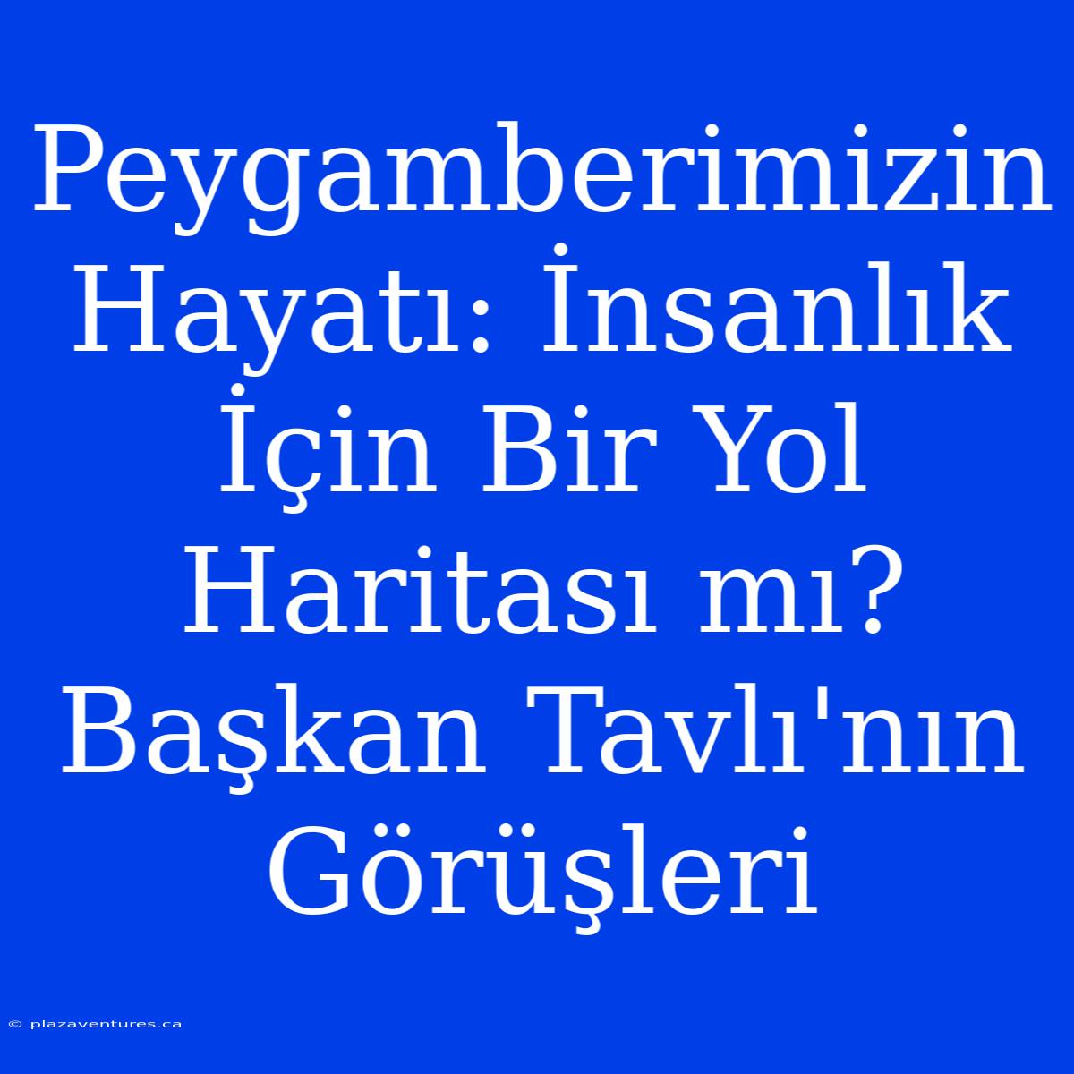 Peygamberimizin Hayatı: İnsanlık İçin Bir Yol Haritası Mı? Başkan Tavlı'nın Görüşleri