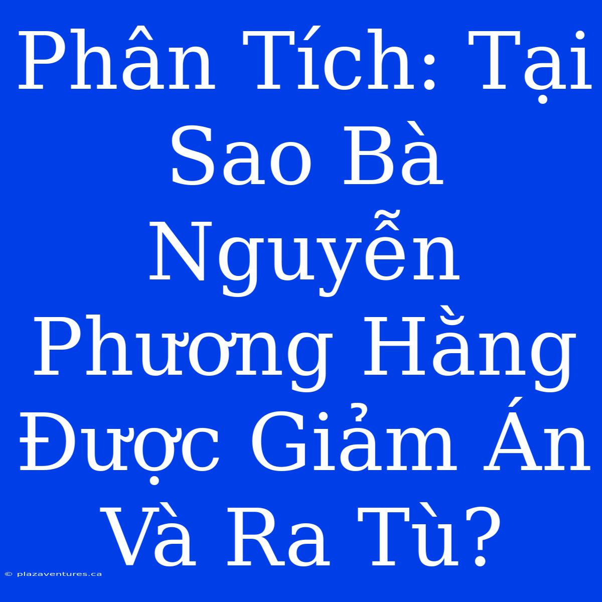 Phân Tích: Tại Sao Bà Nguyễn Phương Hằng Được Giảm Án Và Ra Tù?