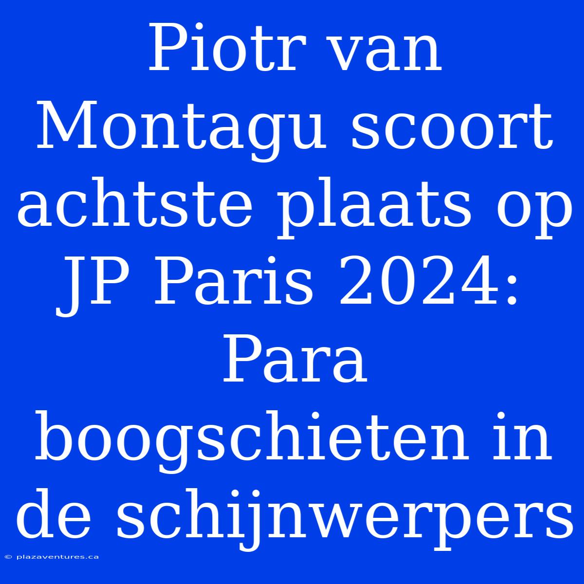 Piotr Van Montagu Scoort Achtste Plaats Op JP Paris 2024: Para Boogschieten In De Schijnwerpers