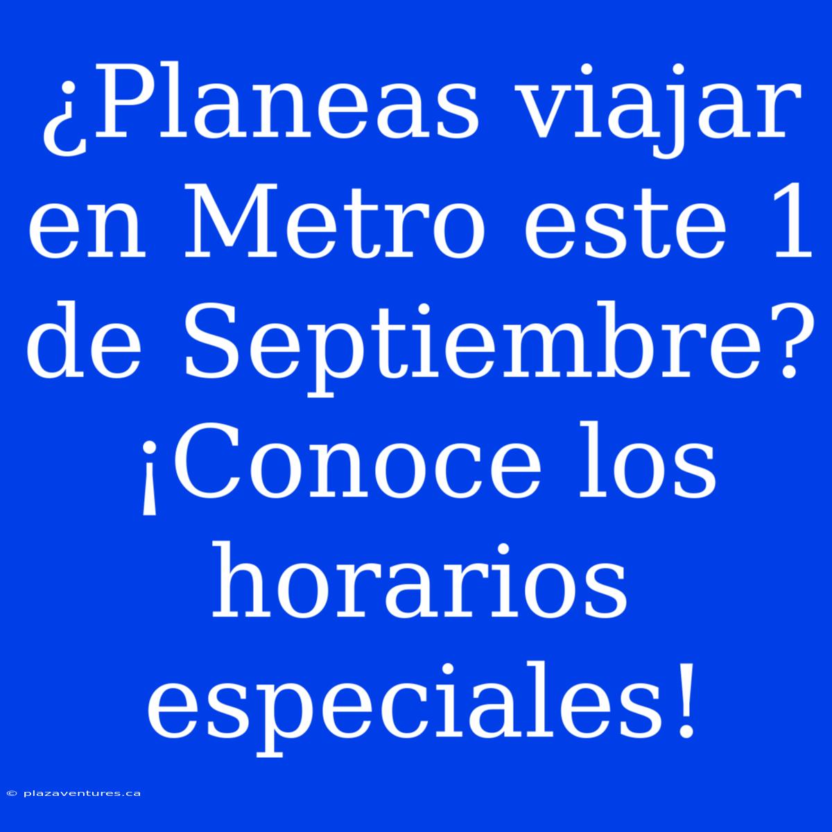 ¿Planeas Viajar En Metro Este 1 De Septiembre? ¡Conoce Los Horarios Especiales!