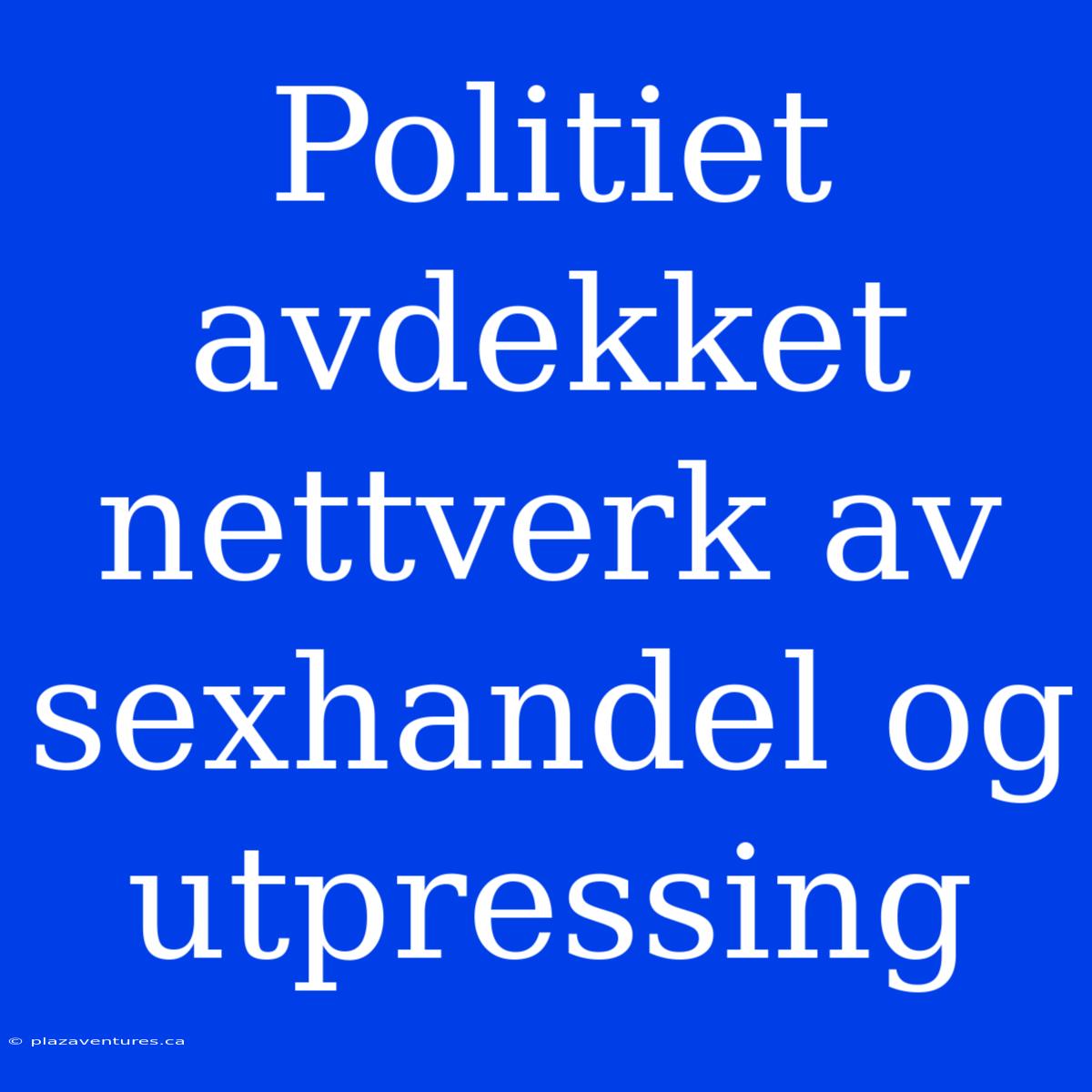 Politiet Avdekket Nettverk Av Sexhandel Og Utpressing