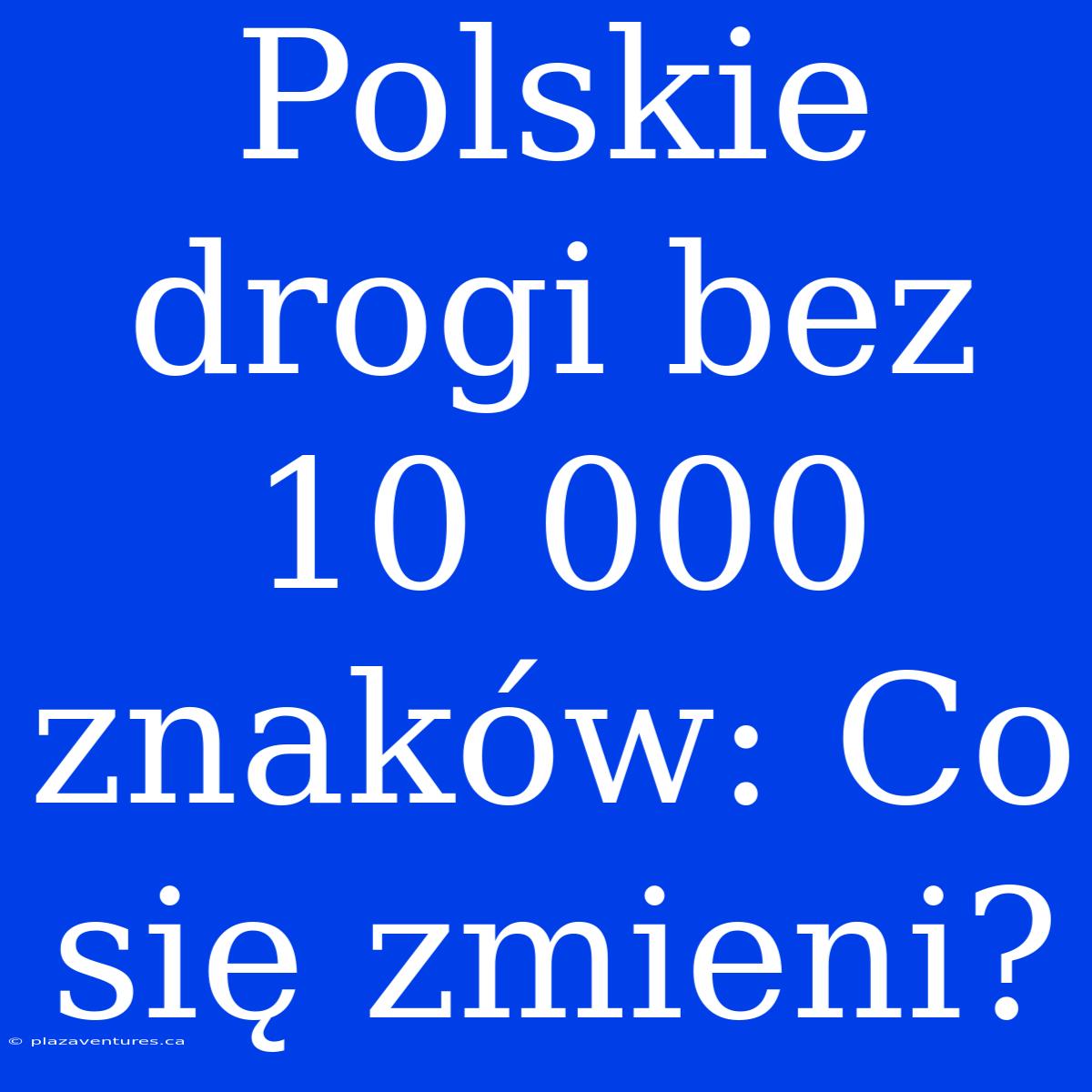 Polskie Drogi Bez 10 000 Znaków: Co Się Zmieni?