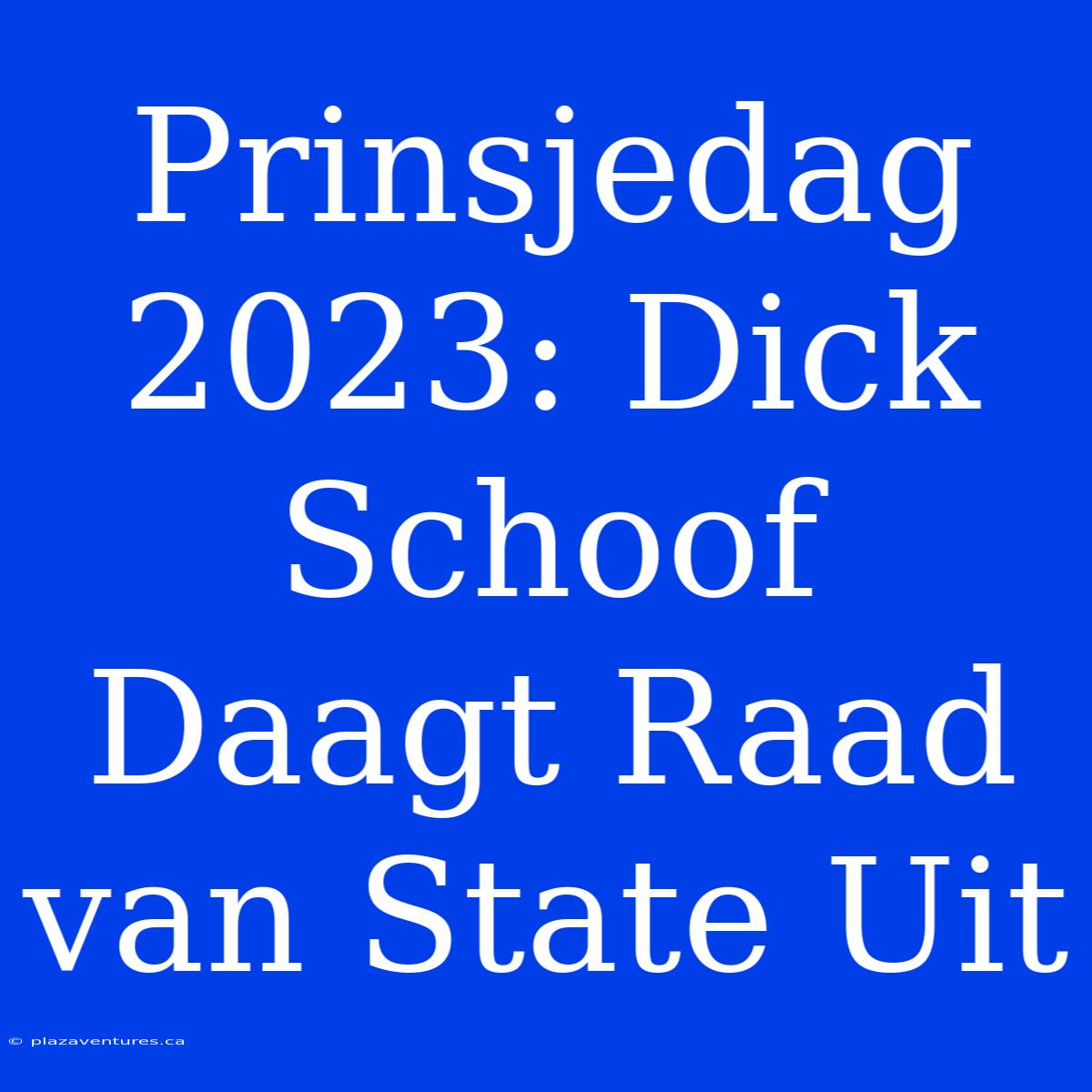 Prinsjedag 2023: Dick Schoof Daagt Raad Van State Uit