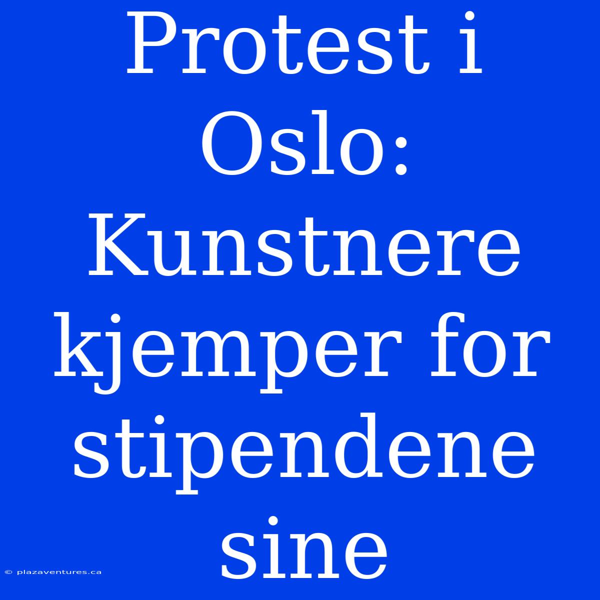 Protest I Oslo: Kunstnere Kjemper For Stipendene Sine