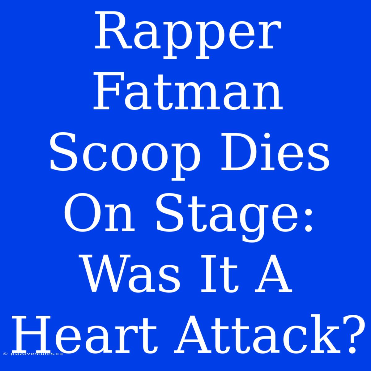 Rapper Fatman Scoop Dies On Stage: Was It A Heart Attack?