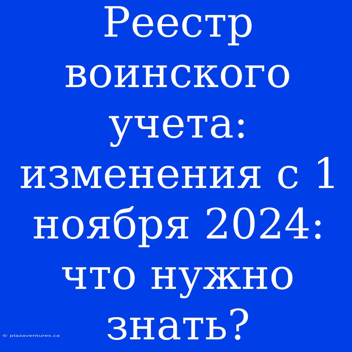 Реестр Воинского Учета: Изменения С 1 Ноября 2024: Что Нужно Знать?