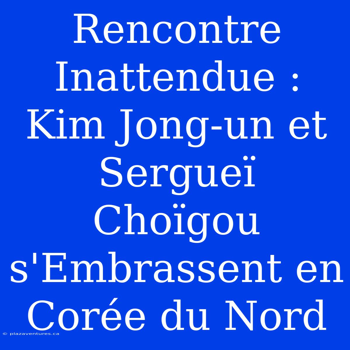 Rencontre Inattendue : Kim Jong-un Et Sergueï Choïgou S'Embrassent En Corée Du Nord