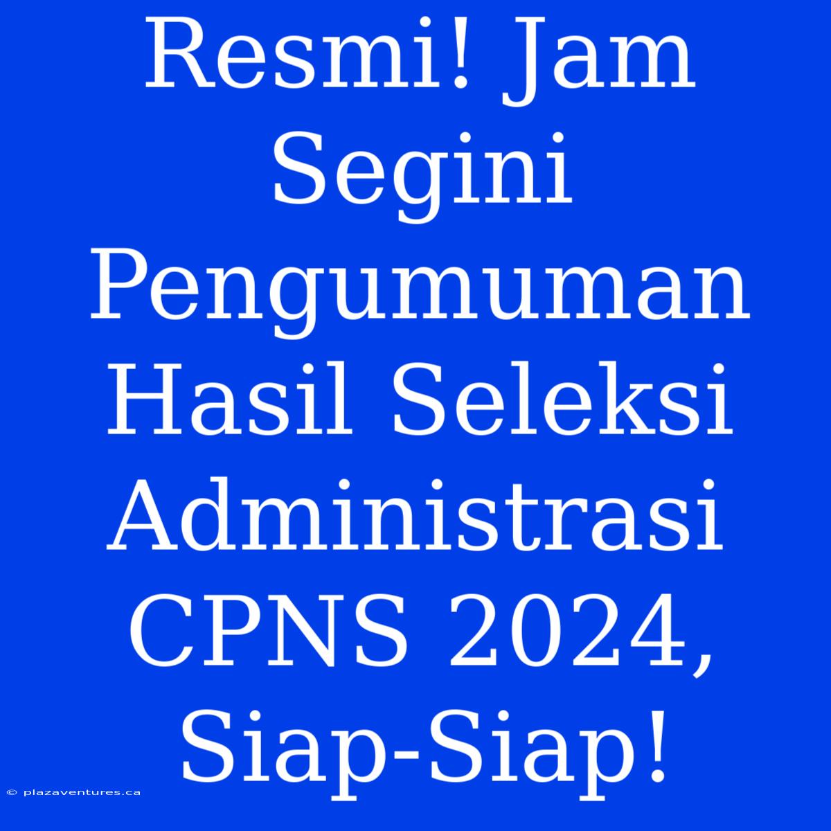 Resmi! Jam Segini Pengumuman Hasil Seleksi Administrasi CPNS 2024, Siap-Siap!