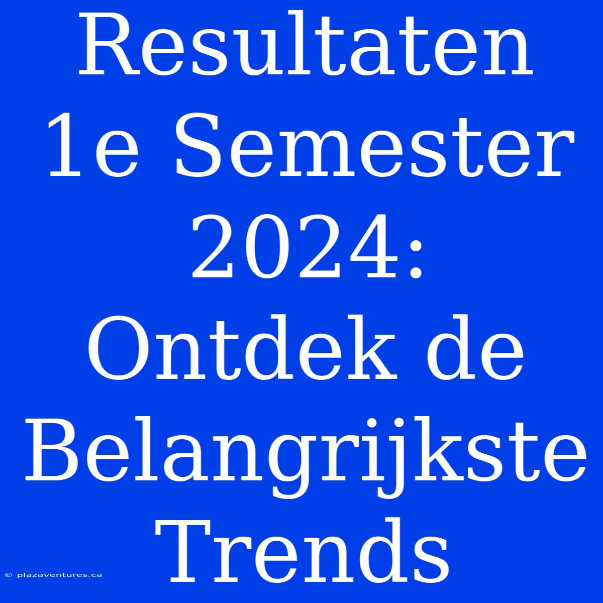 Resultaten 1e Semester 2024: Ontdek De Belangrijkste Trends