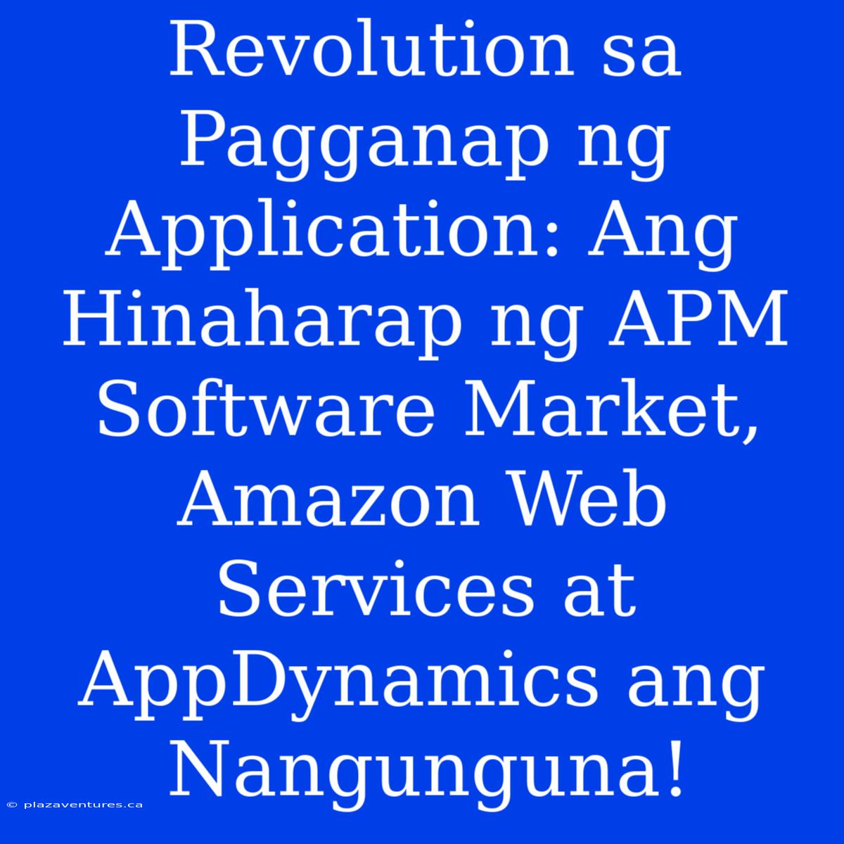 Revolution Sa Pagganap Ng Application: Ang Hinaharap Ng APM Software Market, Amazon Web Services At AppDynamics Ang Nangunguna!