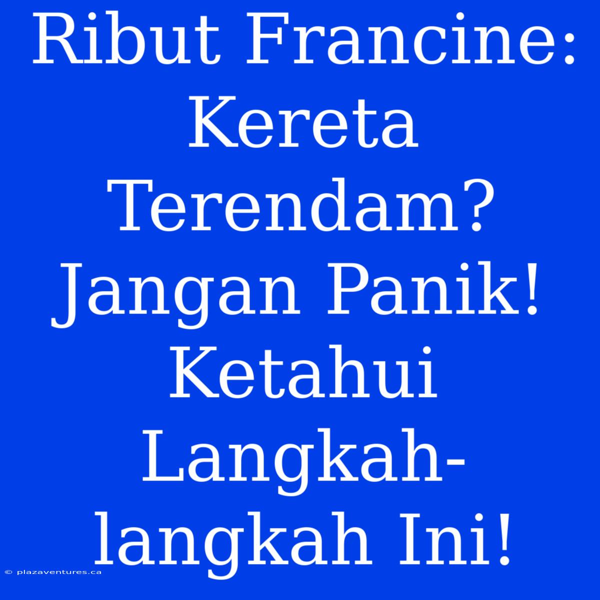 Ribut Francine: Kereta Terendam? Jangan Panik! Ketahui Langkah-langkah Ini!