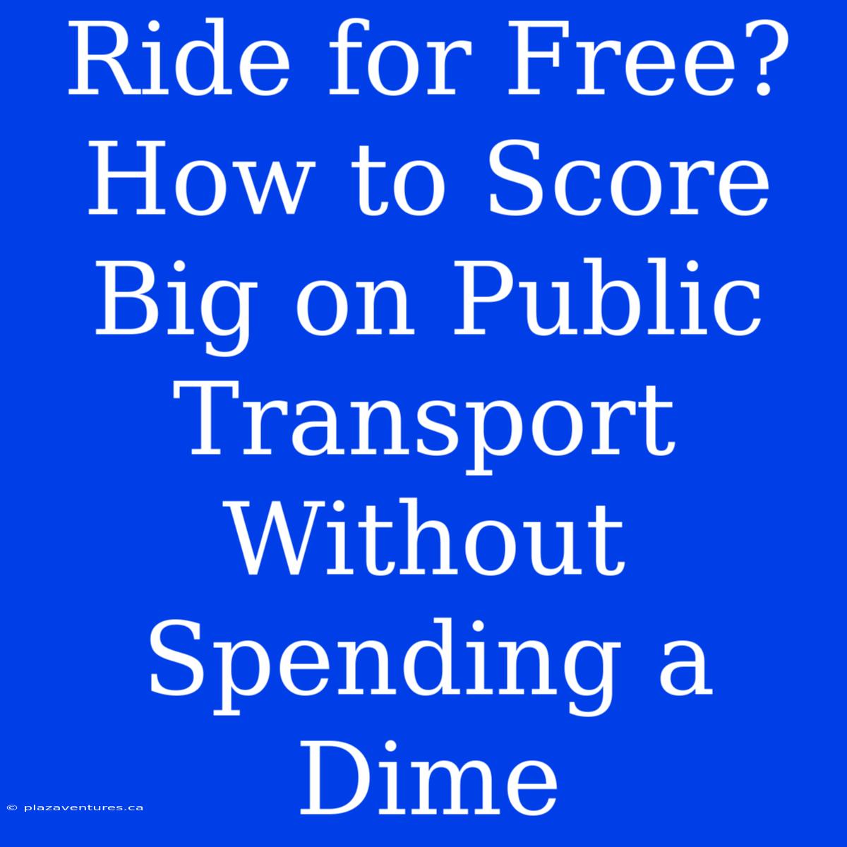 Ride For Free? How To Score Big On Public Transport Without Spending A Dime