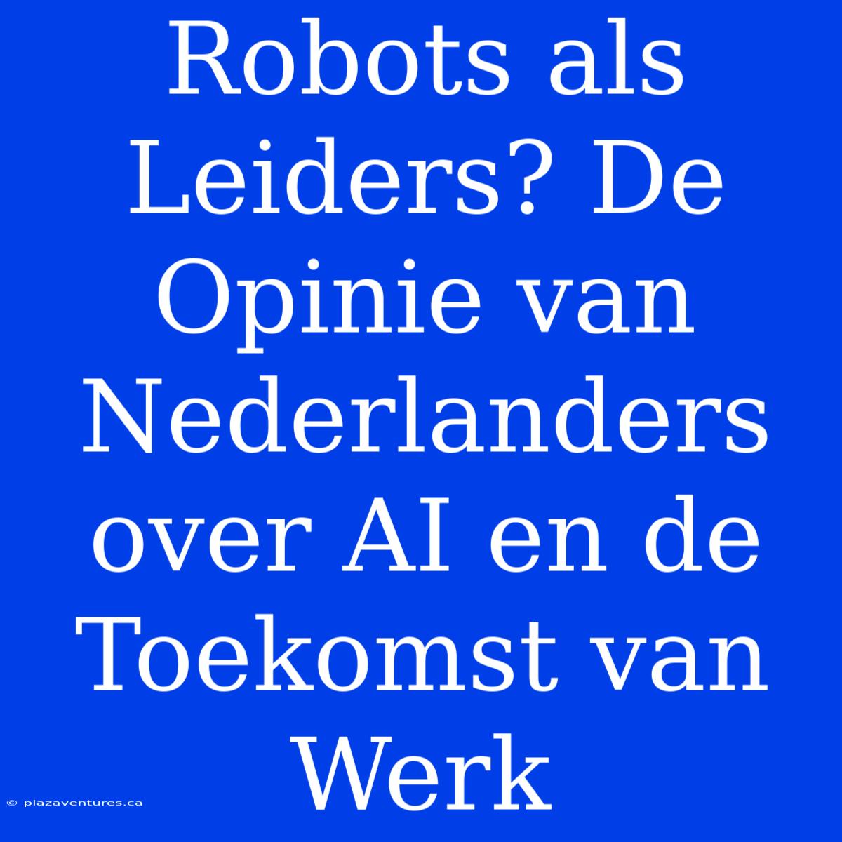 Robots Als Leiders? De Opinie Van Nederlanders Over AI En De Toekomst Van Werk