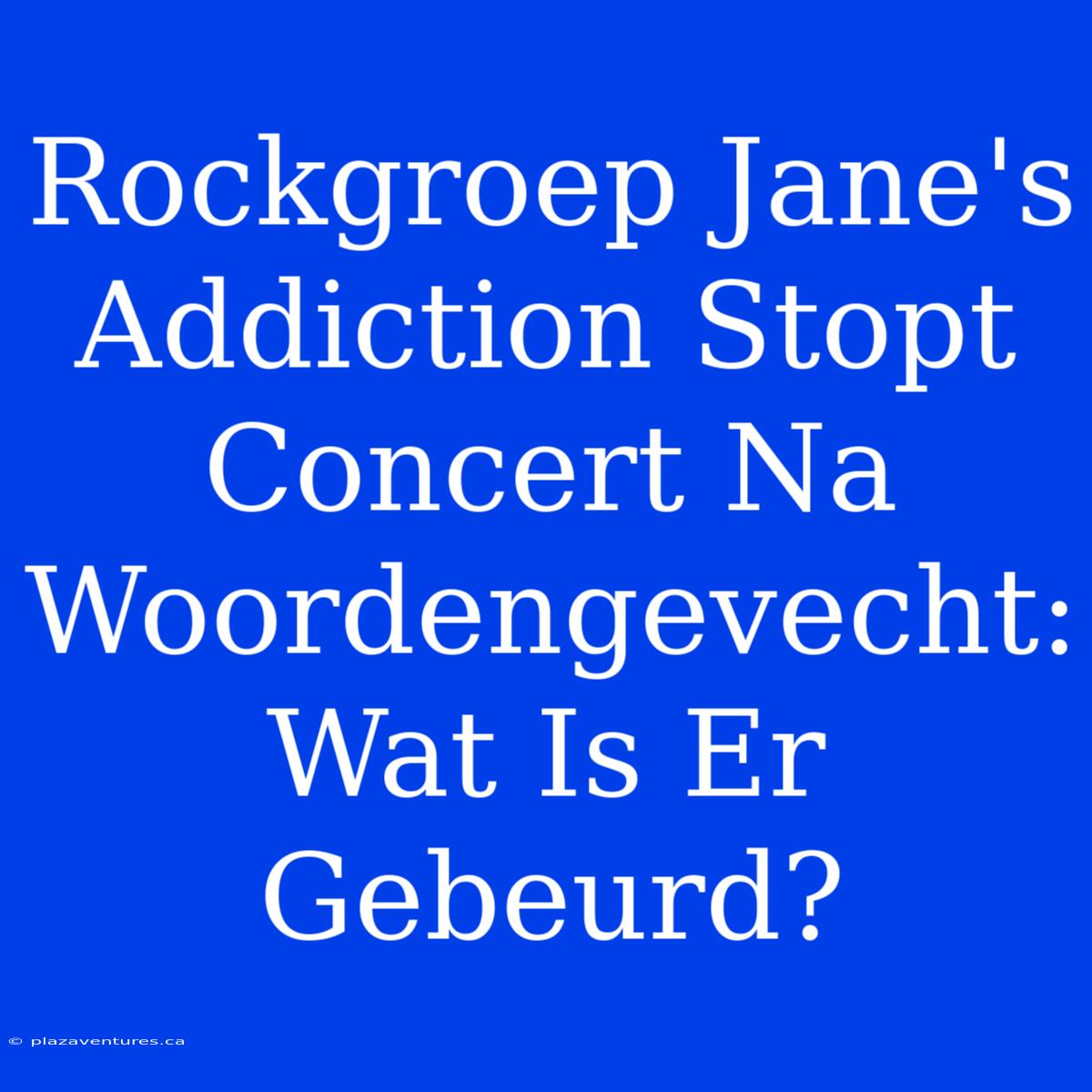 Rockgroep Jane's Addiction Stopt Concert Na Woordengevecht: Wat Is Er Gebeurd?