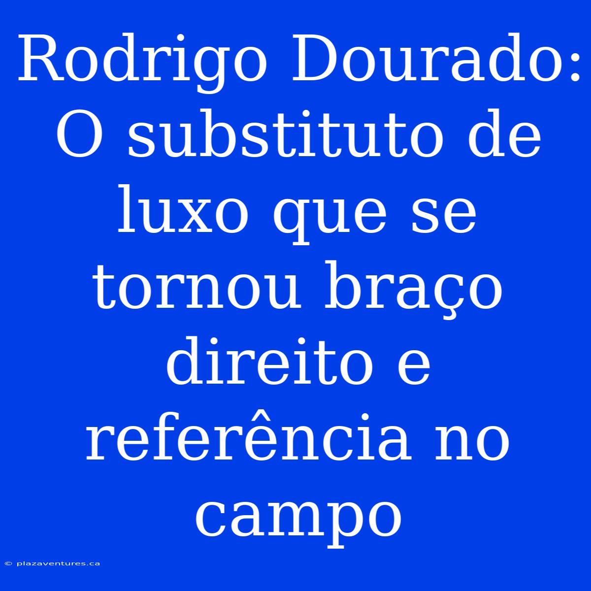 Rodrigo Dourado: O Substituto De Luxo Que Se Tornou Braço Direito E Referência No Campo