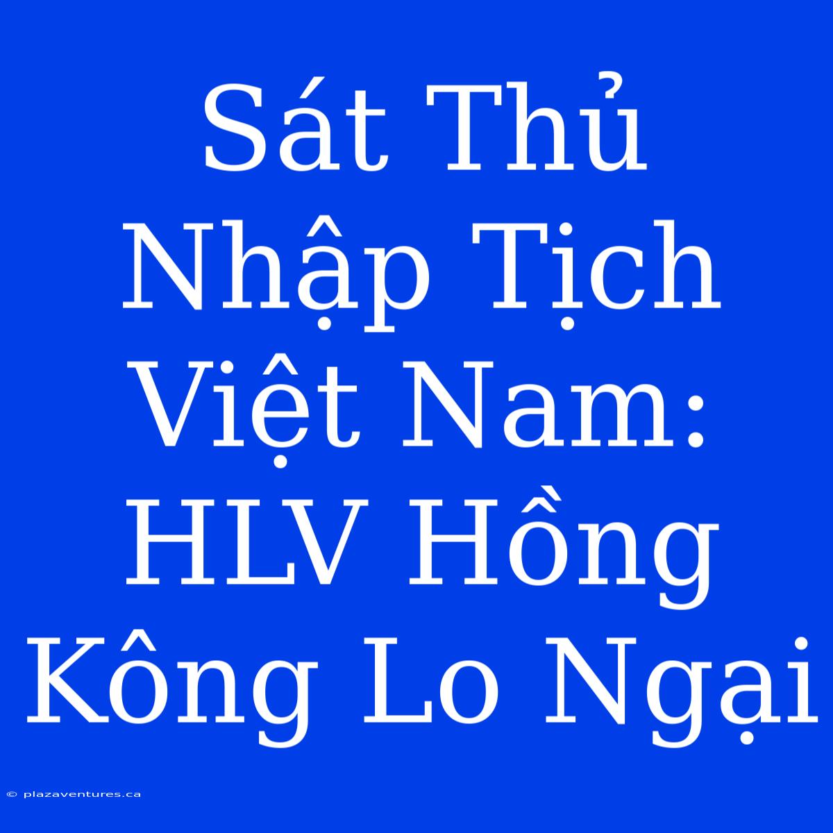 Sát Thủ Nhập Tịch Việt Nam: HLV Hồng Kông Lo Ngại