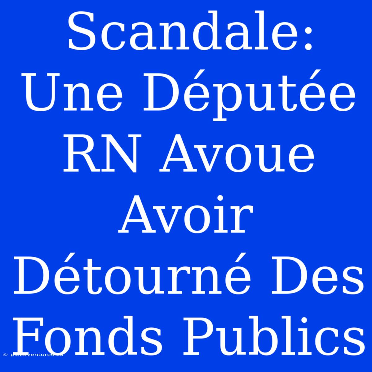 Scandale: Une Députée RN Avoue Avoir Détourné Des Fonds Publics