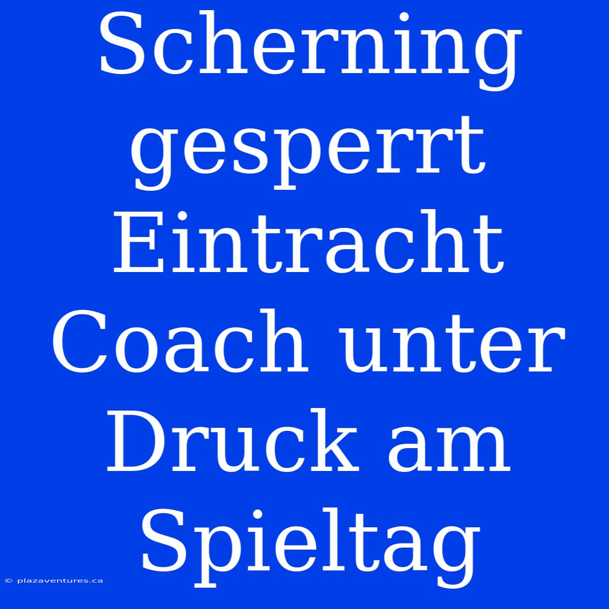 Scherning Gesperrt Eintracht Coach Unter Druck Am Spieltag