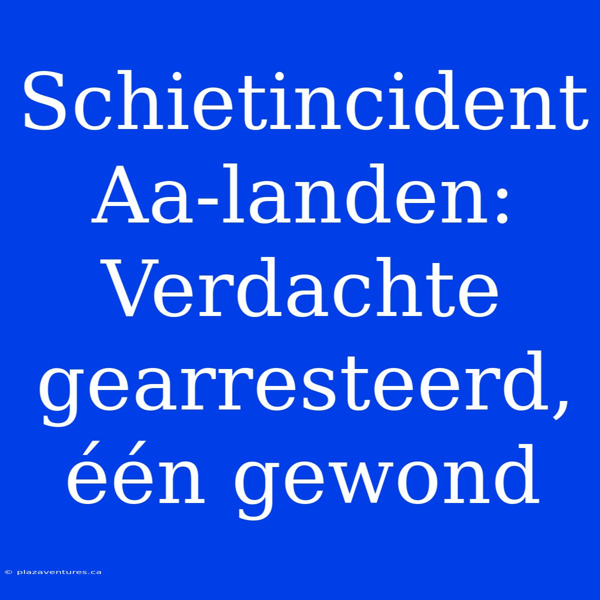 Schietincident Aa-landen: Verdachte Gearresteerd, Één Gewond