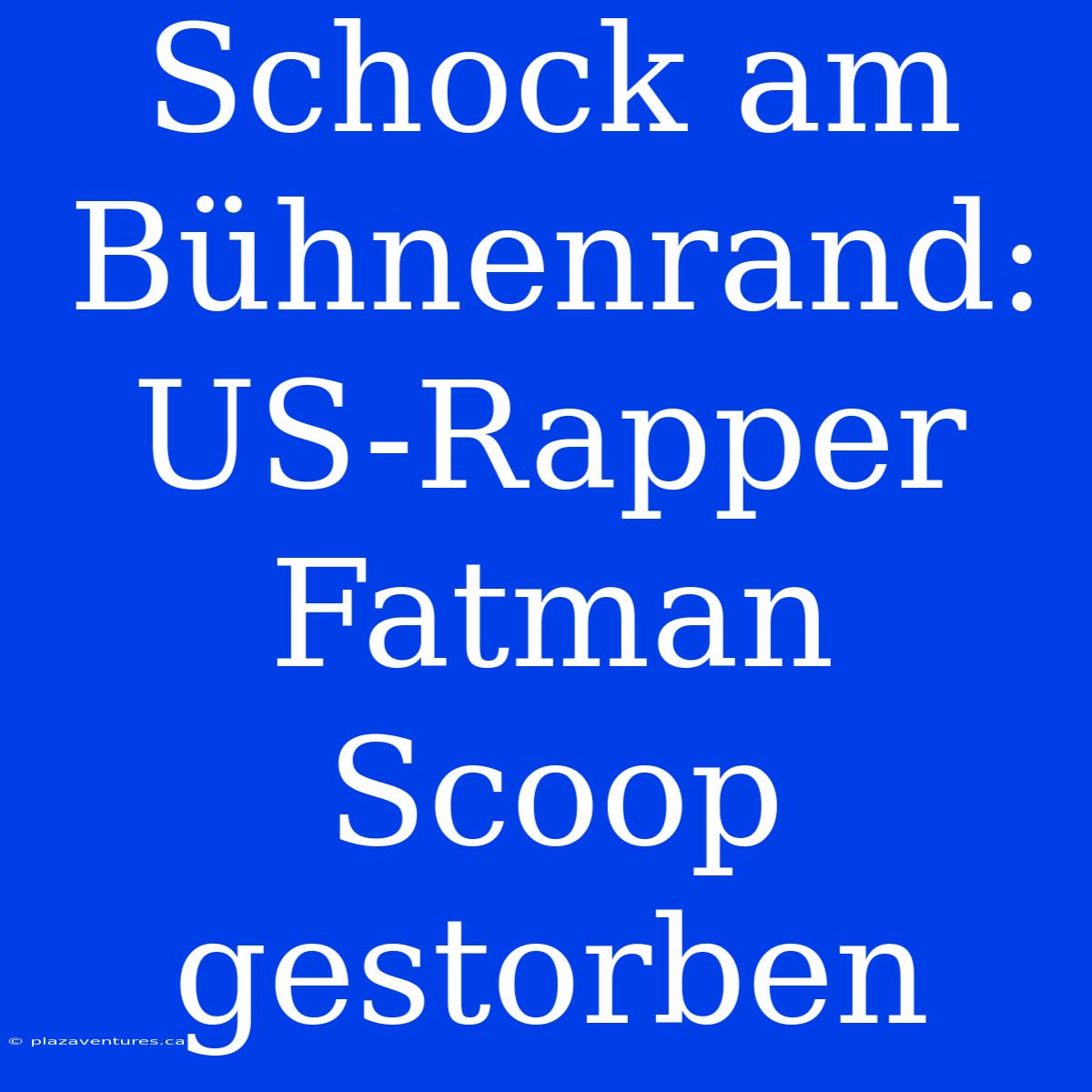 Schock Am Bühnenrand: US-Rapper Fatman Scoop Gestorben