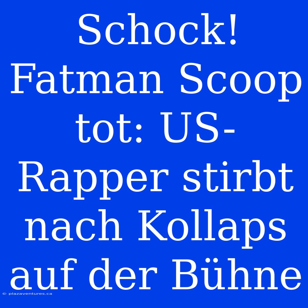 Schock! Fatman Scoop Tot: US-Rapper Stirbt Nach Kollaps Auf Der Bühne