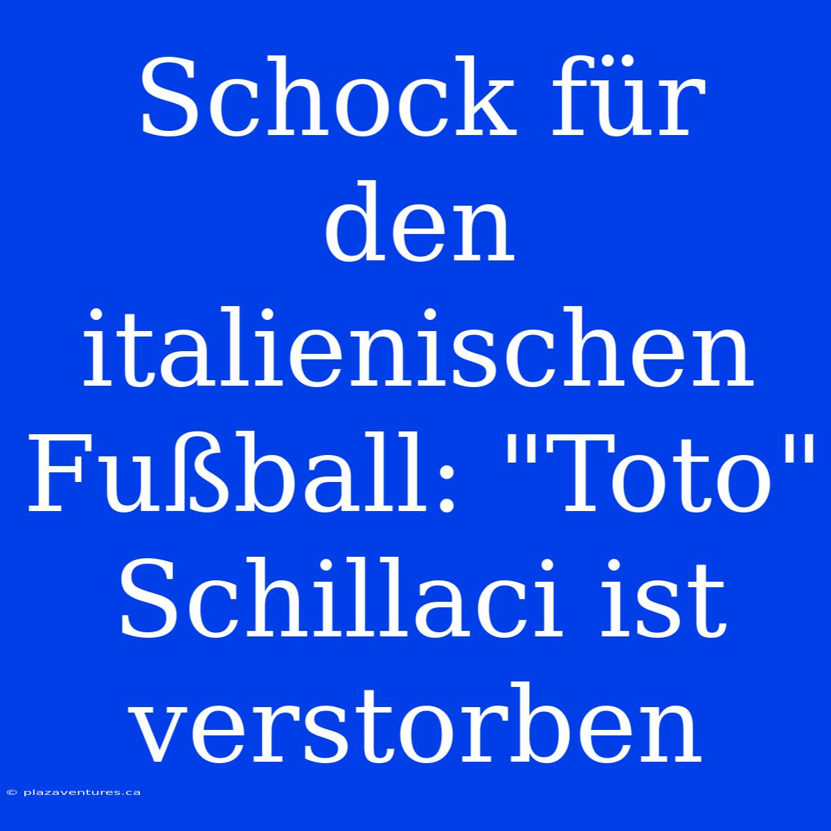 Schock Für Den Italienischen Fußball: 