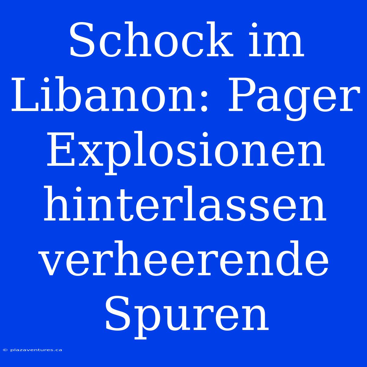 Schock Im Libanon: Pager Explosionen Hinterlassen Verheerende Spuren