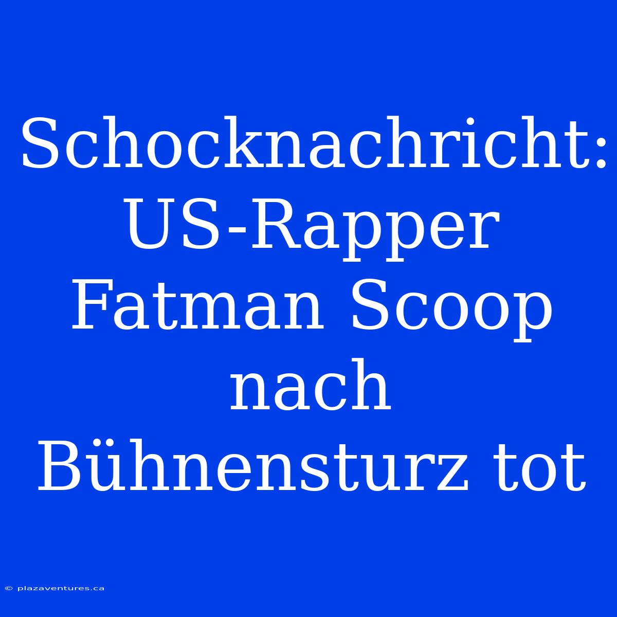 Schocknachricht: US-Rapper Fatman Scoop Nach Bühnensturz Tot