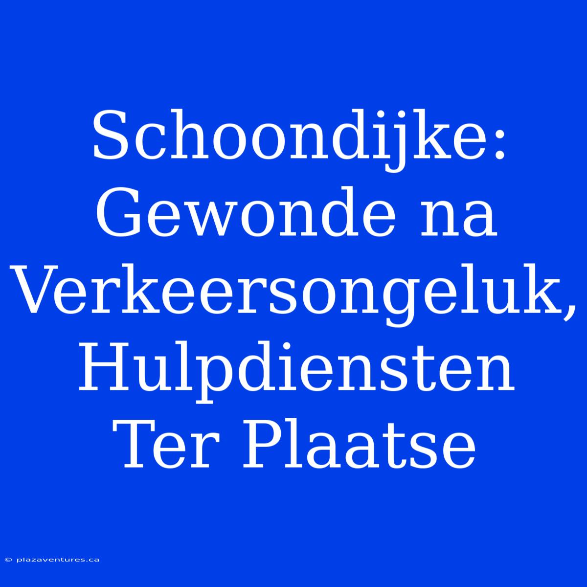 Schoondijke: Gewonde Na Verkeersongeluk, Hulpdiensten Ter Plaatse