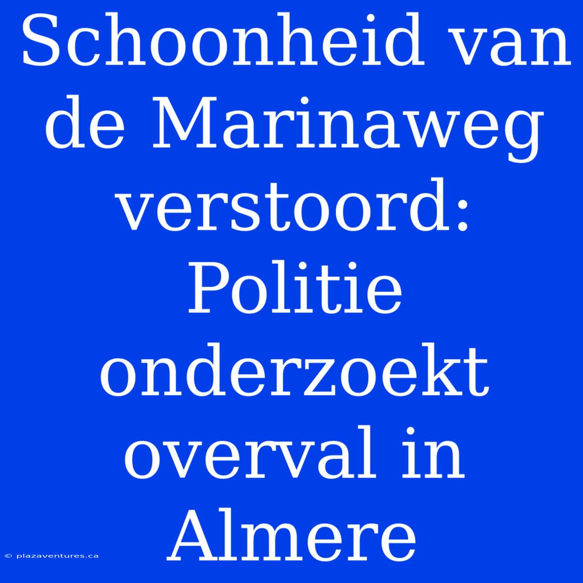 Schoonheid Van De Marinaweg Verstoord: Politie Onderzoekt Overval In Almere