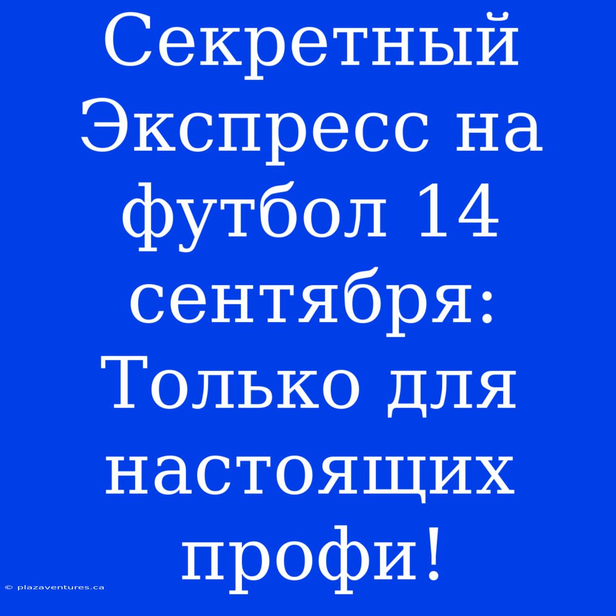 Секретный Экспресс На Футбол 14 Сентября: Только Для Настоящих Профи!