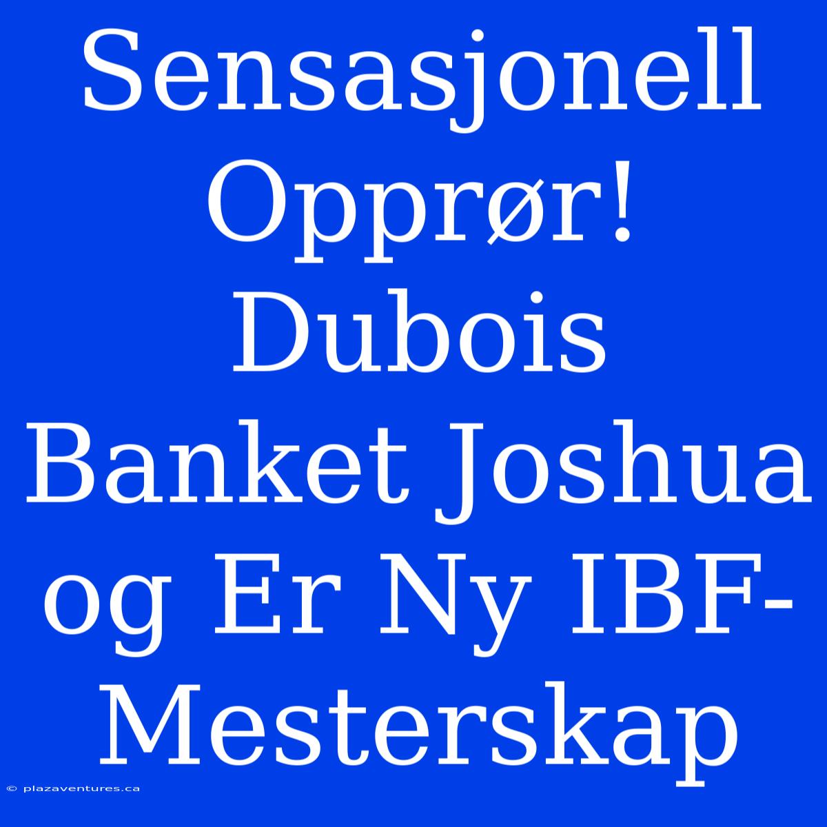 Sensasjonell Opprør! Dubois Banket Joshua Og Er Ny IBF-Mesterskap