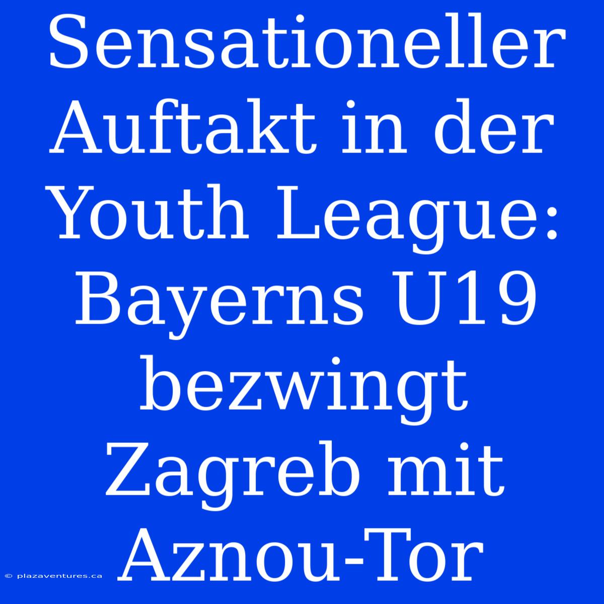 Sensationeller Auftakt In Der Youth League: Bayerns U19 Bezwingt Zagreb Mit Aznou-Tor