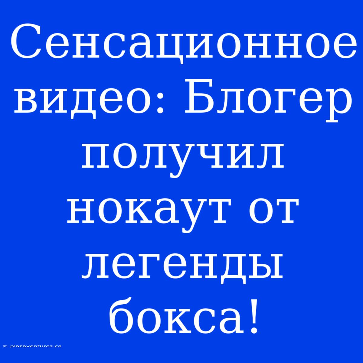 Сенсационное Видео: Блогер Получил Нокаут От Легенды Бокса!