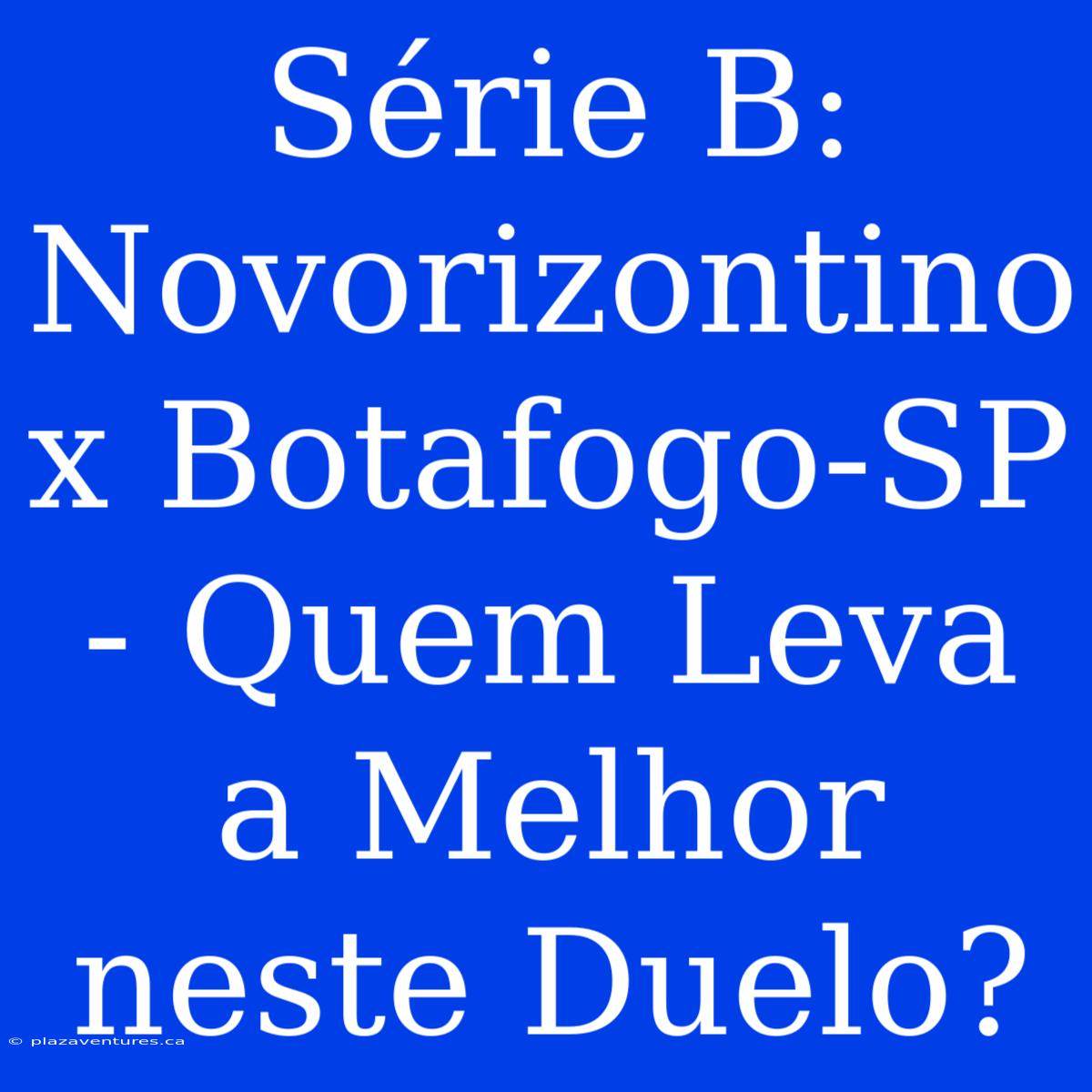 Série B: Novorizontino X Botafogo-SP - Quem Leva A Melhor Neste Duelo?