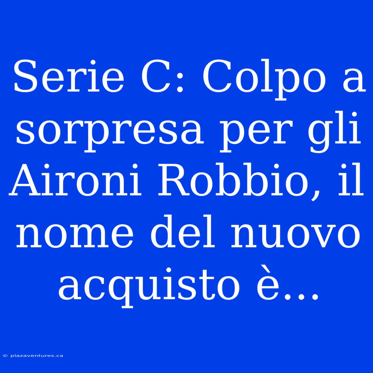 Serie C: Colpo A Sorpresa Per Gli Aironi Robbio, Il Nome Del Nuovo Acquisto È...