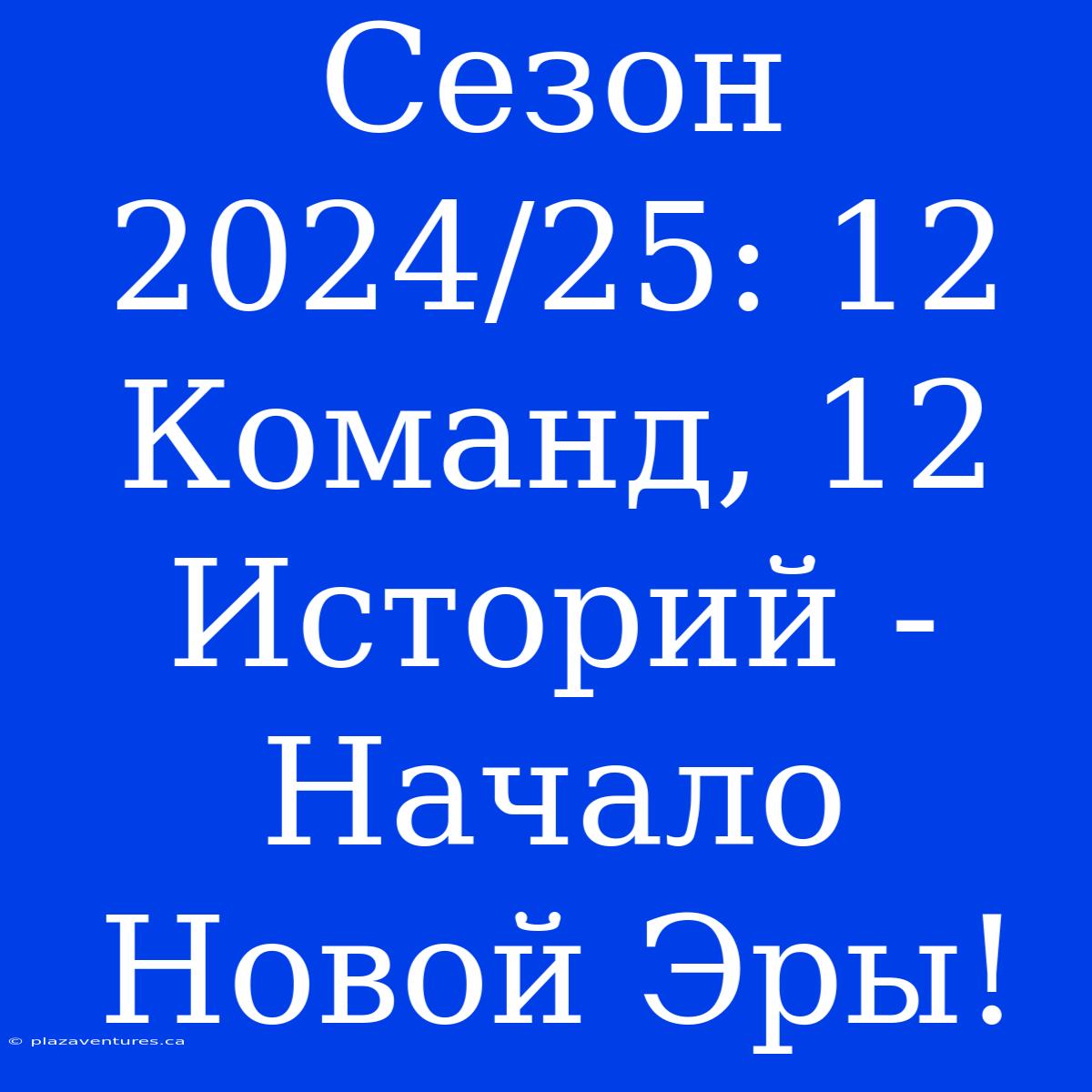 Сезон 2024/25: 12 Команд, 12 Историй - Начало Новой Эры!