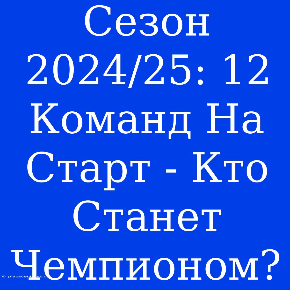 Сезон 2024/25: 12 Команд На Старт - Кто Станет Чемпионом?